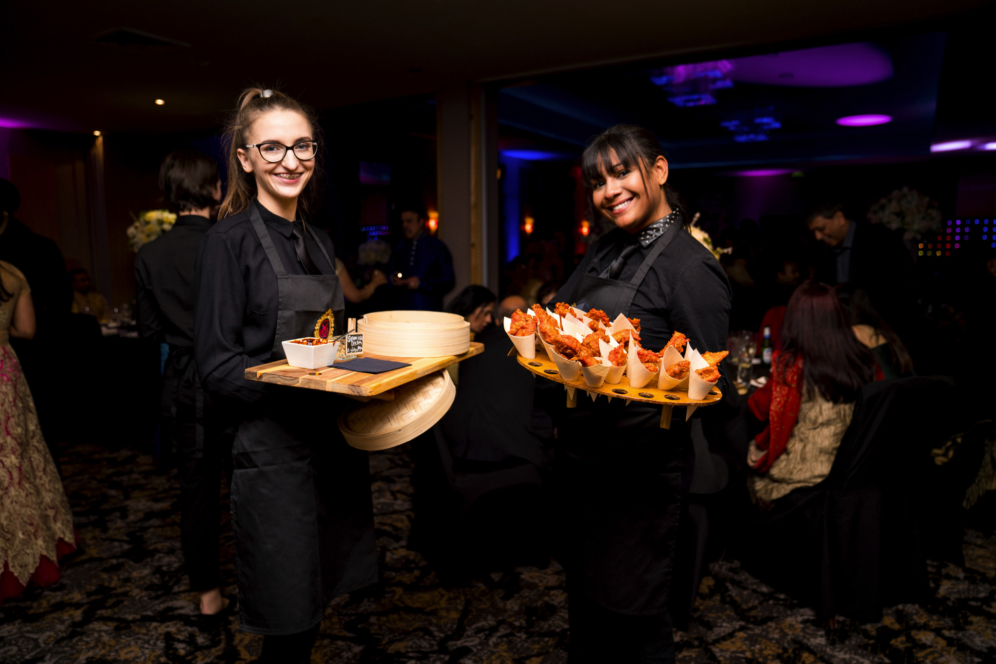 Beautifully presented dishes for a private celebration