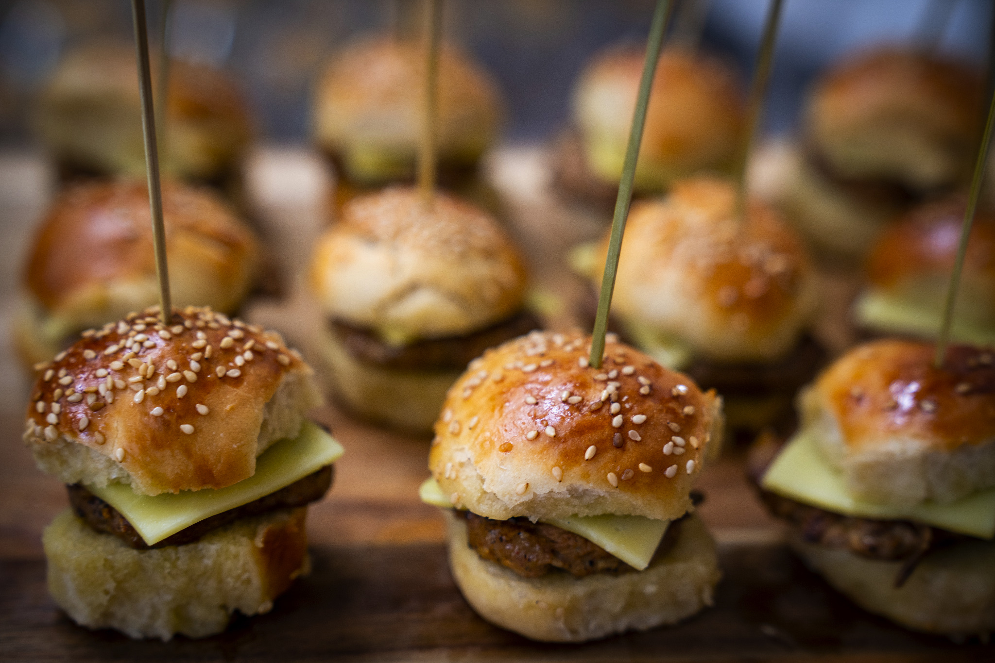 Mini burgers for canapé service