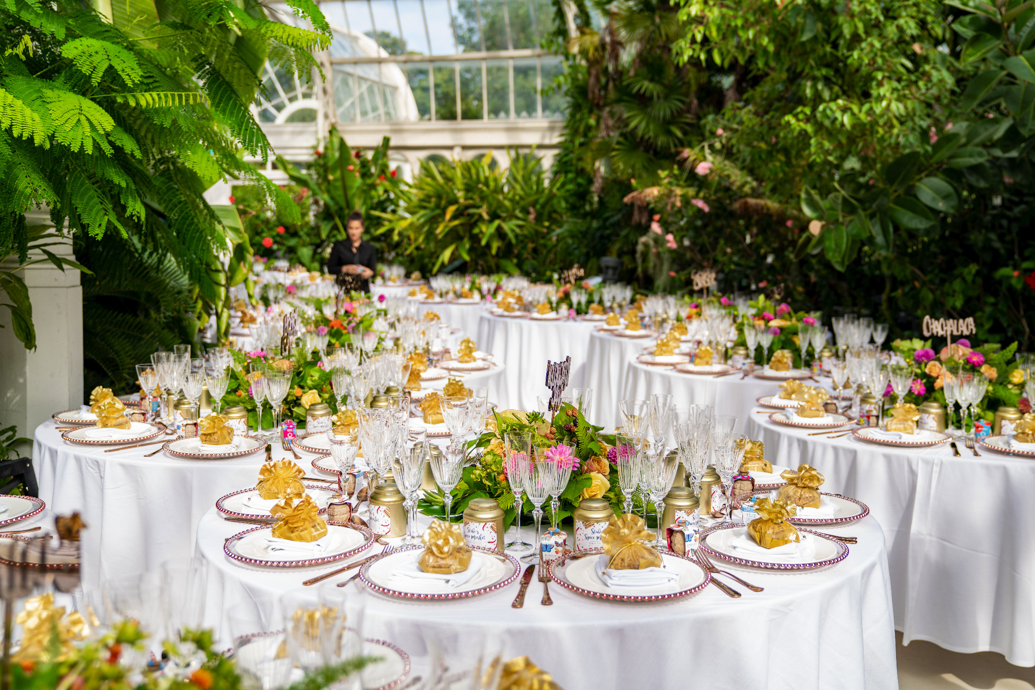 Guests enjoying an elegant catered celebration