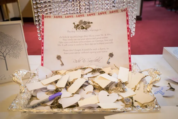 Wedding keepsakes and a framed message