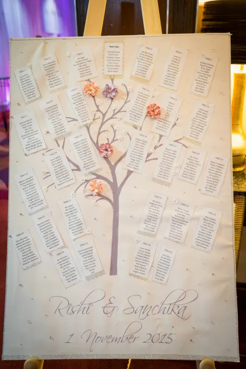 A decorative wedding guest tree