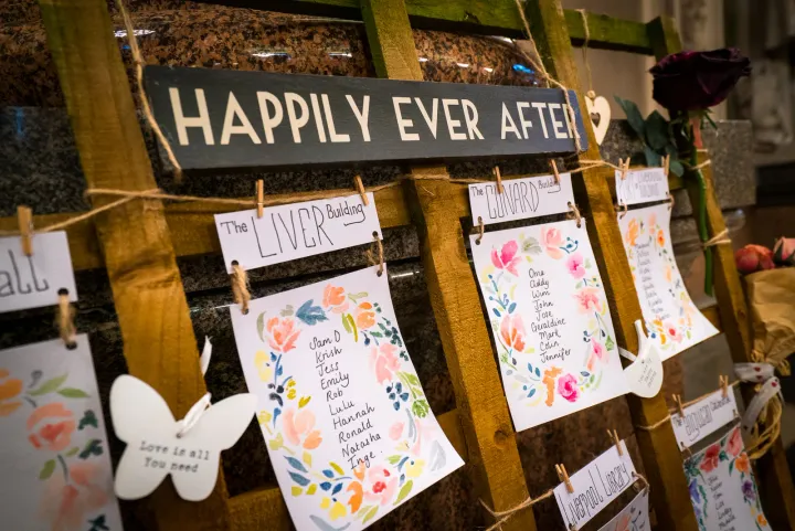 Rustic wedding seating display