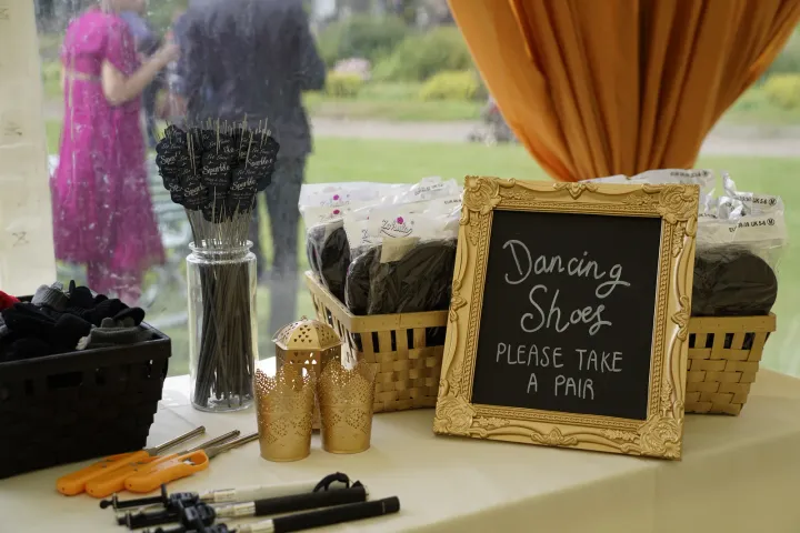 Complimentary flip-flops for wedding guests