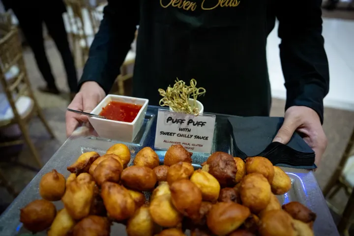 Aloo puri served with chutneys