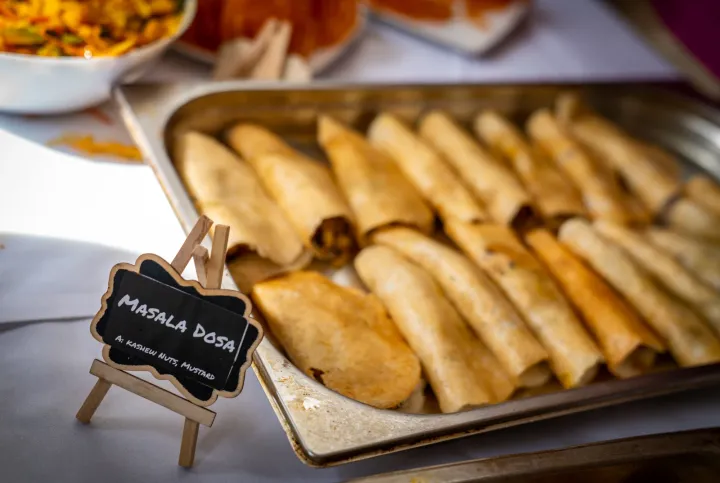 Masala dosa ready for buffet service
