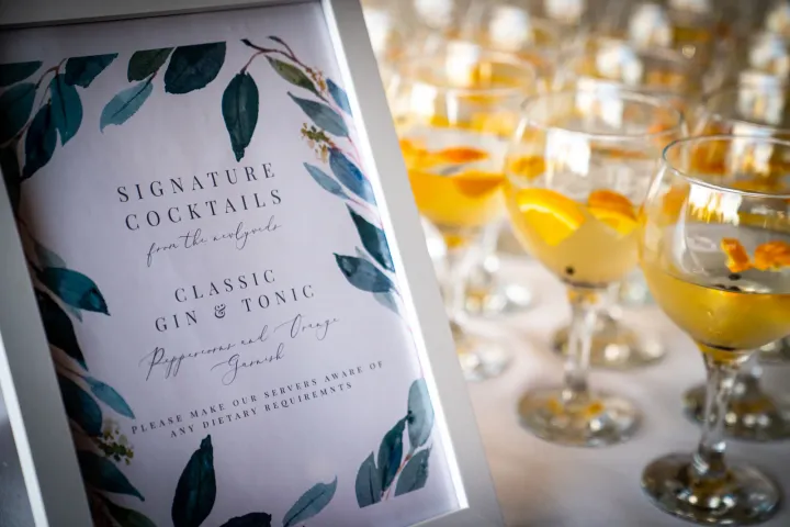 Signature cocktails with citrus garnishes
