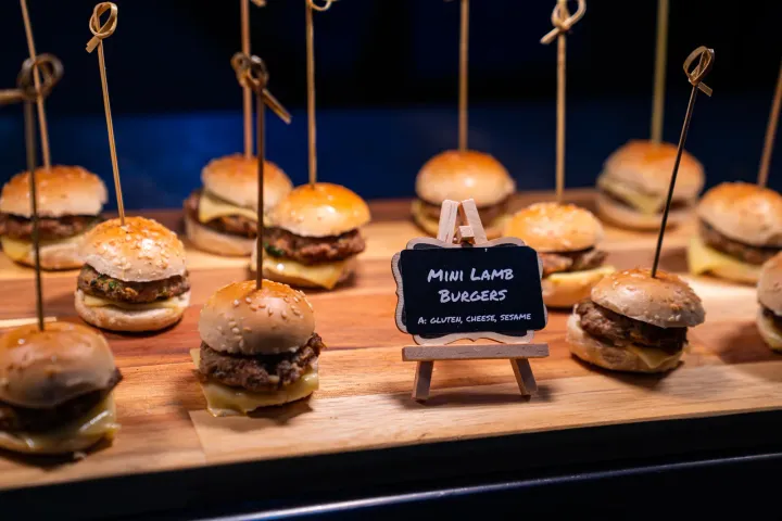 Mini lamb burgers ready for guests