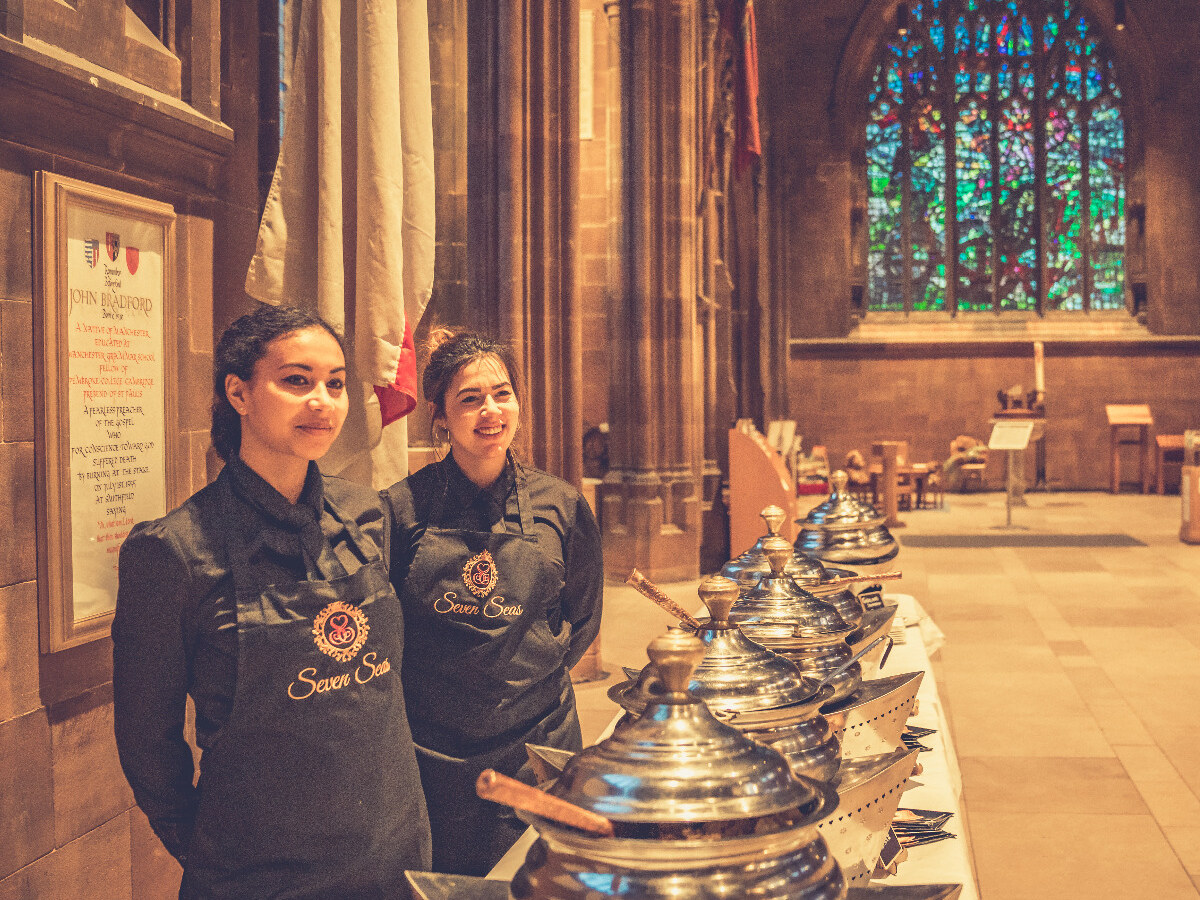 Our team serving a selection of dishes